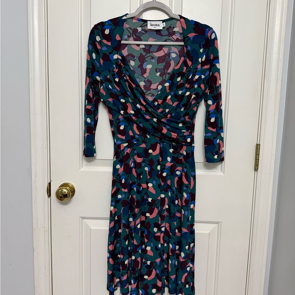Leota Colorful Abstract Midi Dress